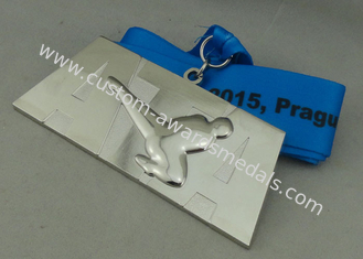 Matériel en alliage de zinc de médailles de karaté d'ODM d'OEM avec le professionnel argenté d'électrodéposition