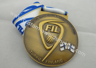 Le cuivre de FIL U-19/médailles en alliage de zinc/d'étain monde de championnat de ruban avec moulage mécanique sous pression