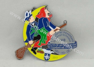Émail mol de médaille de carnaval de Neudorfer Hexenzunft, nickelage antique