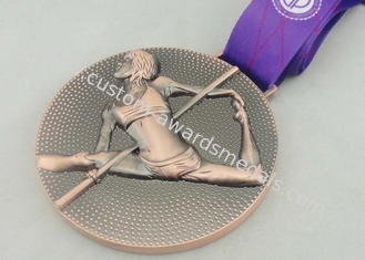 Les médailles de ruban de triathlon nickelées meurent frappé pour la décoration