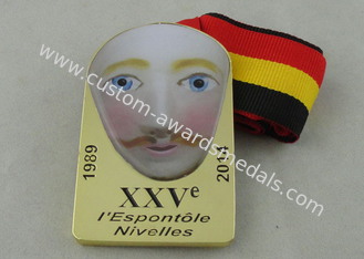 XXV médaille de ruban d'émail de placage à l'or d'I Espontole Nivelles 2,5 pouces