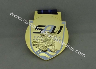 Les médailles de ruban de marathon moulage mécanique sous pression avec l'émail mol, placage à l'or 3D