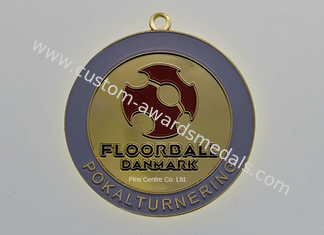 L'or antique a adapté des médailles aux besoins du client de la course 5K/volleyball ou médailles de Floorball Danmark