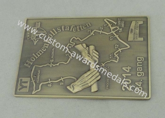 La médaille de marathon meurent par fonte avec 3D de électrodéposition en laiton antique en alliage de zinc