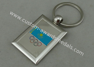 Chaîne principale promotionnelle olympique d'émail dur d'imitation avec le nickelage, trou principal spécial en alliage de zinc