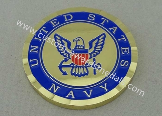 La marine américaine A personnalisé la pièce de monnaie par en laiton meurent pouce frappé et 1 3/4, boîte transparente emballée