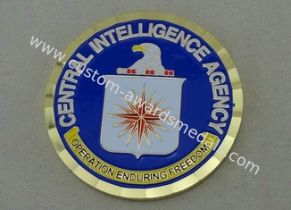 Pièce de monnaie militaire en laiton de CIA, émail mol et placage à l'or