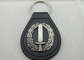 Le moulage mécanique sous pression Keychains en cuir personnalisé avec 3D l'emblème en alliage de zinc, électrodéposition argentée antique