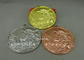 Les médailles adaptées aux besoins du client en alliage de zinc de ruban, 3D folâtre les médailles courantes avec le placage à l'or