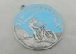 Laiton de médaille d'émail de sport de vélo embouti avec l'électrodéposition argentée antique