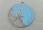 Laiton de médaille d'émail de sport de vélo embouti avec l'électrodéposition argentée antique