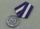 Médailles argentées antiques de ruban de short de gouvernement, médaillons de récompenses avec le matériel en laiton