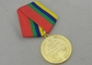 Médailles de récompenses d'or/médaille de récompense avec la conception 3D en alliage de zinc et ruban faits sur commande assorti