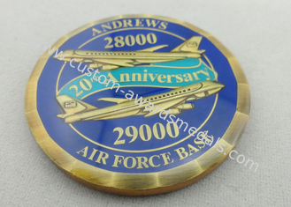 cuivre en métal 3D/pièce de monnaie en alliage de zinc/par étain personnalisée d'Air Force One pour des récompenses, avec le laser gravé