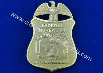 L'insigne fédéral d'enquête de bureau embouti par laiton, insignes de souvenir d'agrafe avec meurent fonte, meurent frappé, embouti