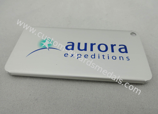 Étiquette en aluminium de bagage en métal d'expéditions de l'aurore personnalisée avec l'impression d'écran en soie, matriçage