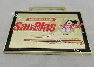 La médaille en alliage de zinc de haute qualité de marathon de SanBlas Medio avec l'émail mol, moulage mécanique sous pression, placage à l'or