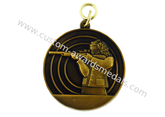 La médaille 3D en alliage de zinc antique de placage à l'or, meurent des médailles de fonte pour la réunion de sport, armée, récompenses