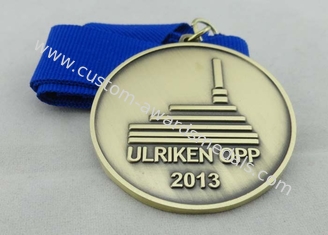 Les médailles de ruban bleu d'Ulriken OPP 2013 meurent fonte, médaille plaquée par laiton antique