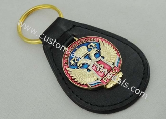Keychains en cuir personnalisé par émail mol transparent pour la police militaire de la Russie