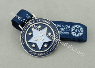 Médaille molle en alliage de zinc d'émail avec le long ruban, ODM d'OEM de nickelage