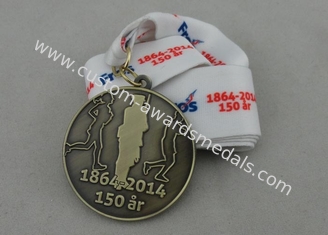 Électrodéposition en laiton d'antiquité de médaille de ruban d'impression de réunion de sport de marathon