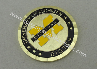 Université du Michigan pièces de monnaie personnalisées 2,0 par pouces avec le sac en laiton de matériel et de poche de PVC