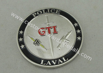 La police de Laval en alliage de zinc pièce de monnaie personnalisée de moulage mécanique sous pression avec 1,75 pouces et le nickelage