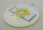 La médaille en alliage de zinc d'émail de franc-maçons de dos plat avec en alliage de zinc moulage mécanique sous pression, placage à l'or