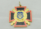 Médaille croisée en alliage de zinc d'émail de Sward, émail dur d'imitation, placage à l'or