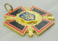 Médaille croisée en alliage de zinc d'émail de Sward, émail dur d'imitation, placage à l'or