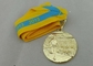 Médailles 3D de ruban plaquées par or