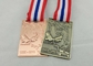 Médailles en alliage de zinc 3d, électrodéposition en laiton antique de ruban pour le mémorial