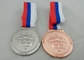 Étain de 3 de couleurs médailles de ruban nickelé avec l'émail mol