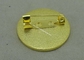 Pin d'entreprise adapté aux besoins du client d'émail synthétique, Pin en laiton d'or avec le dos simple et plat