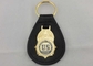 Keychains en cuir personnalisé par laiton avec le placage à l'or, chaîne principale de cuir d'agent des USA