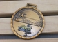 Médaille molle ronde en métal de course de boxe d'or de l'émail 3D avec le cou pour les cadeaux promotionnels