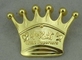 la couronne 3D en laiton meurent logo doux coincé de placage à l'or de Pin d'émail adapté aux besoins du client