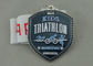 Médaille d'émail de triathlon d'enfants en alliage de zinc avec le nickelage et le ruban