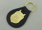 chaîne 3D principale en cuir personnalisée par NCIS avec l'emblème de placage à l'or