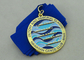 La médaille hawaïenne du ruban 3d de club de canoë par en alliage de zinc moulage mécanique sous pression avec le placage à l'or