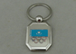 Keychain de publicité olympique en alliage de zinc moulage mécanique sous pression avec l'électrodéposition argentée