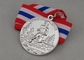 En alliage de zinc la médaille de moulage mécanique sous pression, insigne courant argenté de la médaille 3D